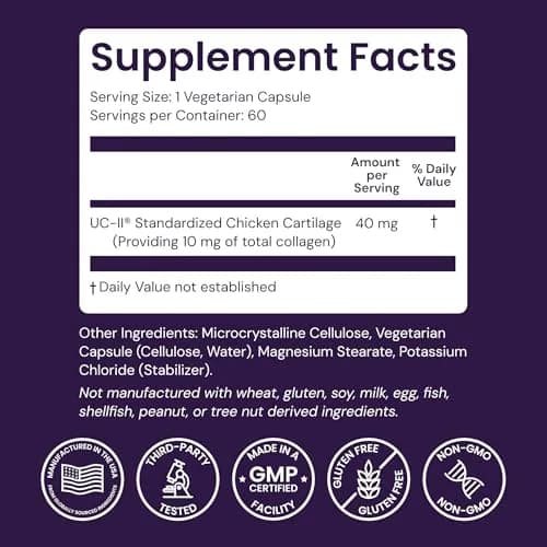 Healthy Origins UC-II Collagen 40 mg, 60 Veggie Caps | Joint Support with Clinical Studies thumbnail 3