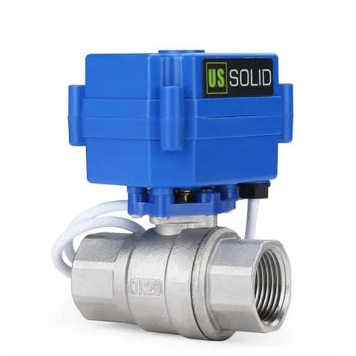 U.S. Solid 3/4" NSF Certified Stainless Steel Motorized Ball Valve | Full Port, 9-24V AC/DC, Auto Return thumbnail 5