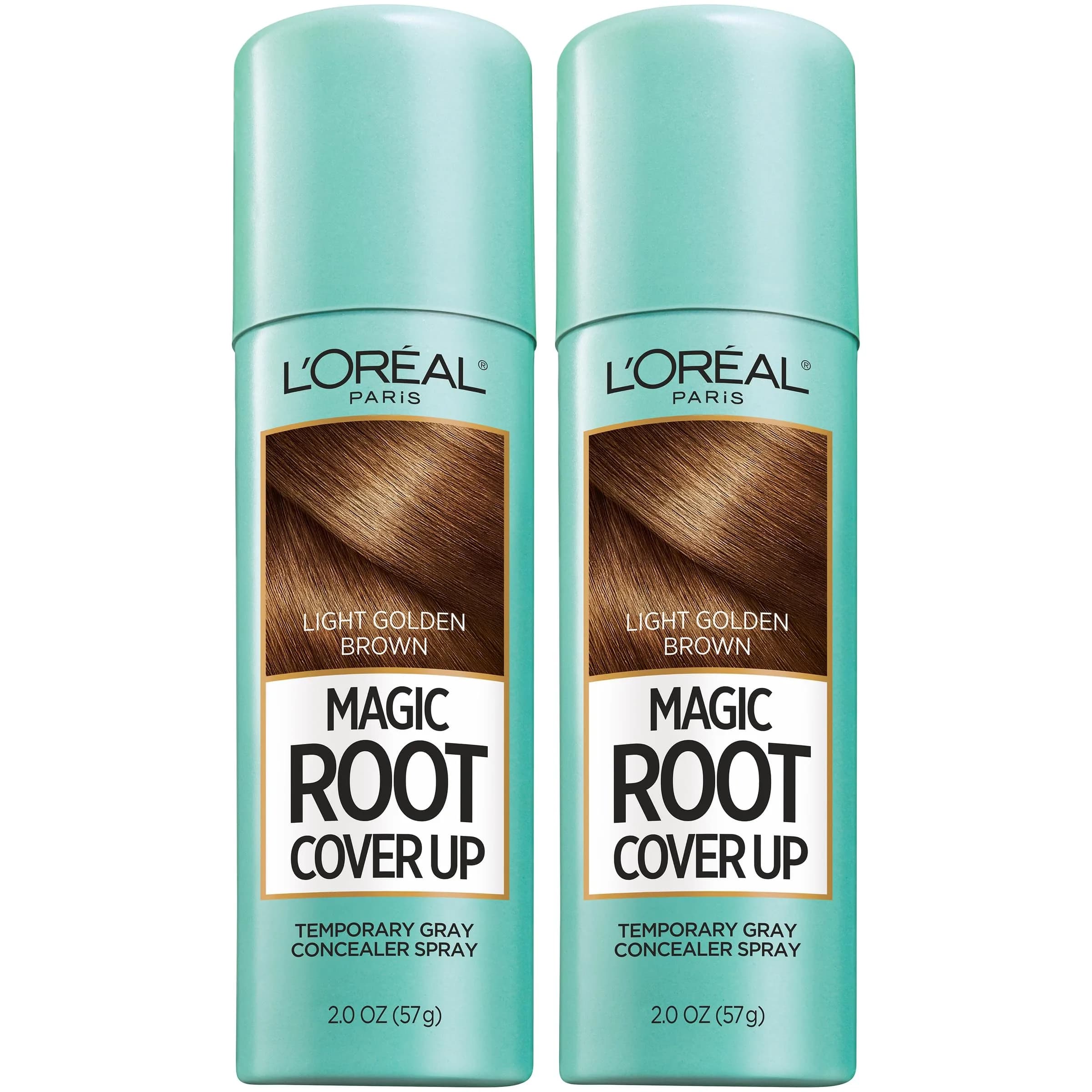 L'Oreal Paris Magic Root Cover Up Gray Hair Spray Light Golden Brown | 2 oz (59 ml) Pack of 2 - main product image