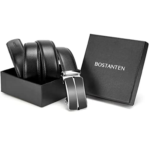 BOSTANTEN Ratchet Mens Belt Leather Trim to Fit 1 3/8” | Classic Italian Leather Design thumbnail 7