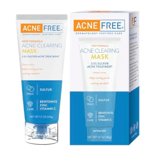 AcneFree Acne Clearing Mask with Sulfur for Acne & Oily Skin, 1.7 Oz | Absorbs Excess Oil & Unclogs Pores thumbnail 1