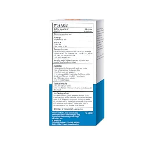 AcneFree Acne Clearing Mask with Sulfur for Acne & Oily Skin, 1.7 Oz | Absorbs Excess Oil & Unclogs Pores thumbnail 9