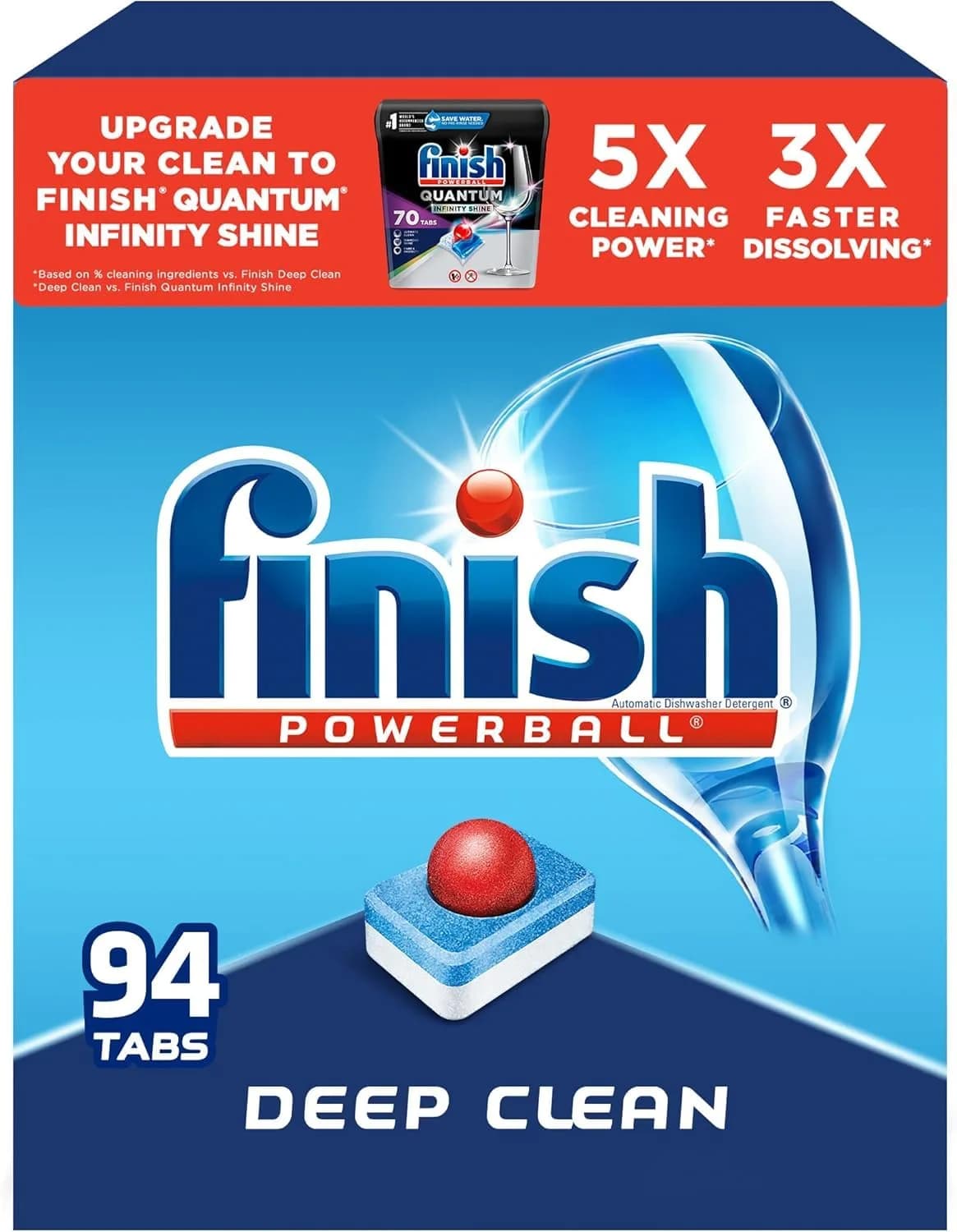 Finish Powerball Dishwasher Pods Plastic Free Fresh Scent 94 Count | 3X Concentrated Cleaning Power - view 8