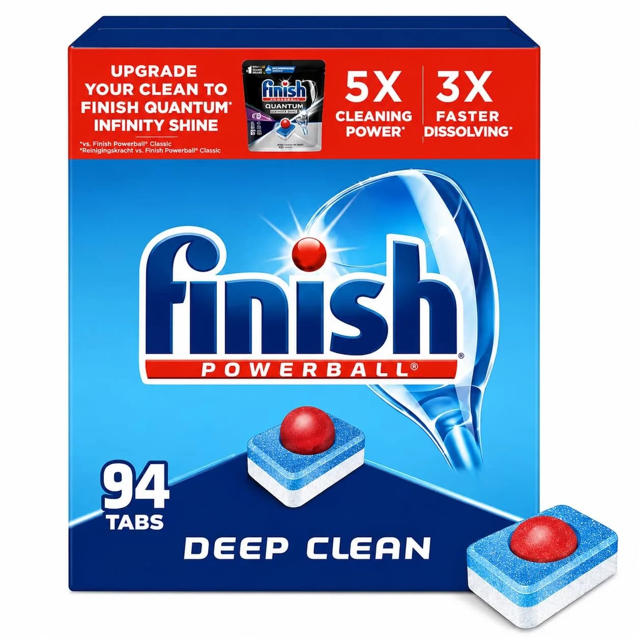 Finish Powerball Dishwasher Pods Plastic Free Fresh Scent 94 Count | 3X Concentrated Cleaning Power - main product image