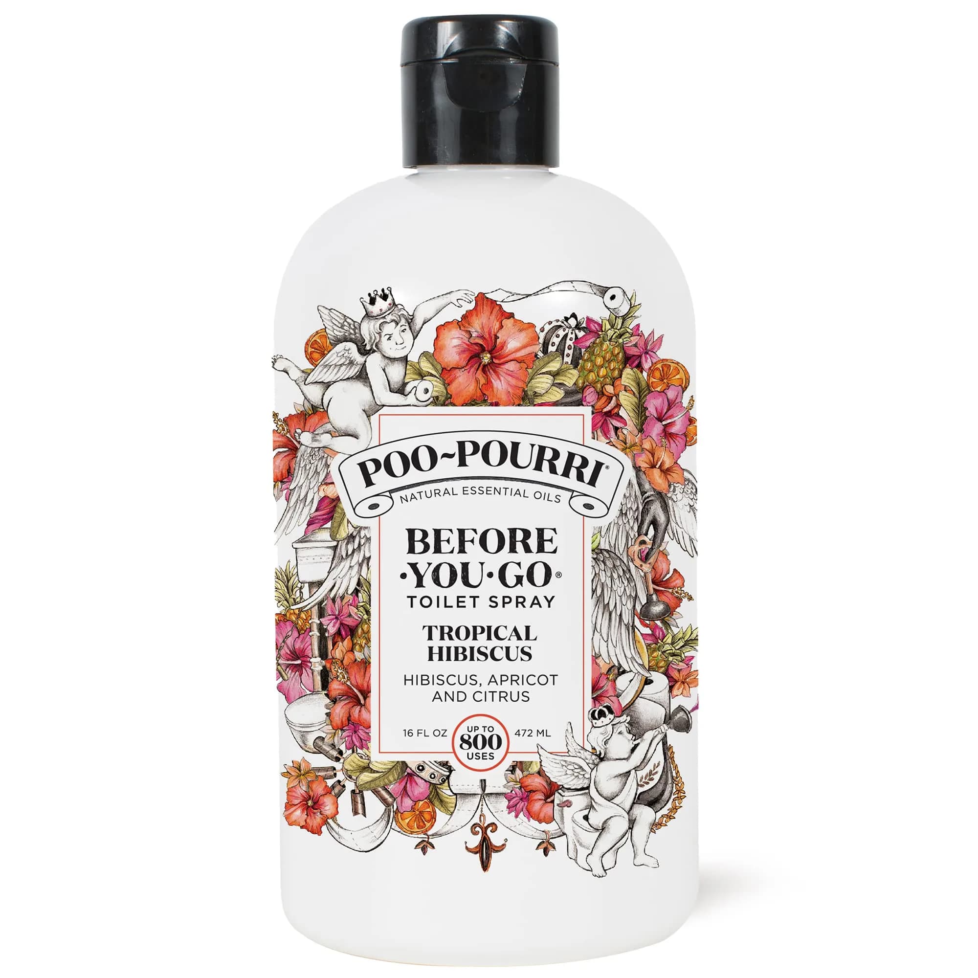 Poo-Pourri Before-You-Go Toilet Spray Refill, Tropical Hibiscus, 473ml (16 Fl Oz) | Up to 800 Uses - main product image