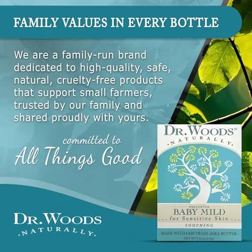 Dr. Woods Unscented Baby Mild Bar Soap 15.75 oz (3 x 5.25 oz) | Gentle Castile Soap for Sensitive Skin thumbnail 6