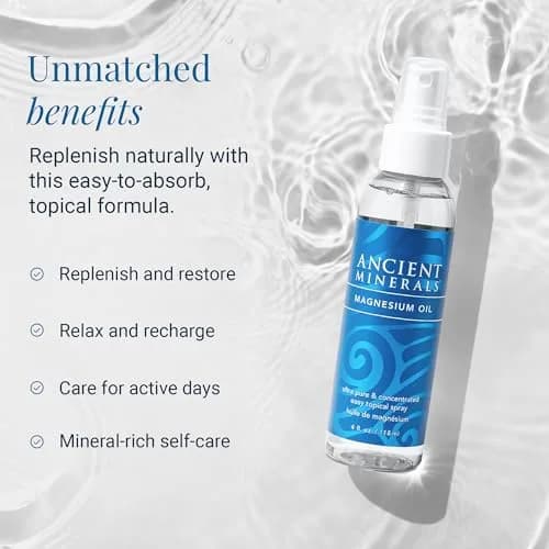 Ancient Minerals Magnesium Oil Spray, Zechstein Chloride, 4oz | Pure, Fast-Absorbing Magnesium for Skin thumbnail 3