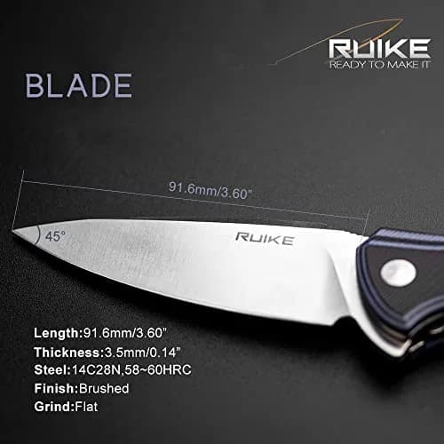 Ruike Small Pocket Folding Knife 14C28N Stainless Steel | Compact Tactical Survival Tool thumbnail 6