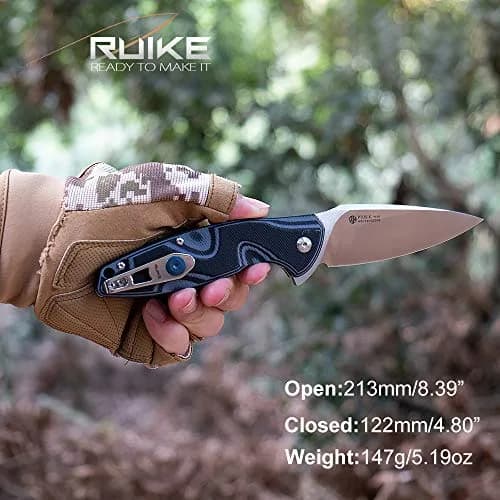 Ruike Small Pocket Folding Knife 14C28N Stainless Steel | Compact Tactical Survival Tool thumbnail 3