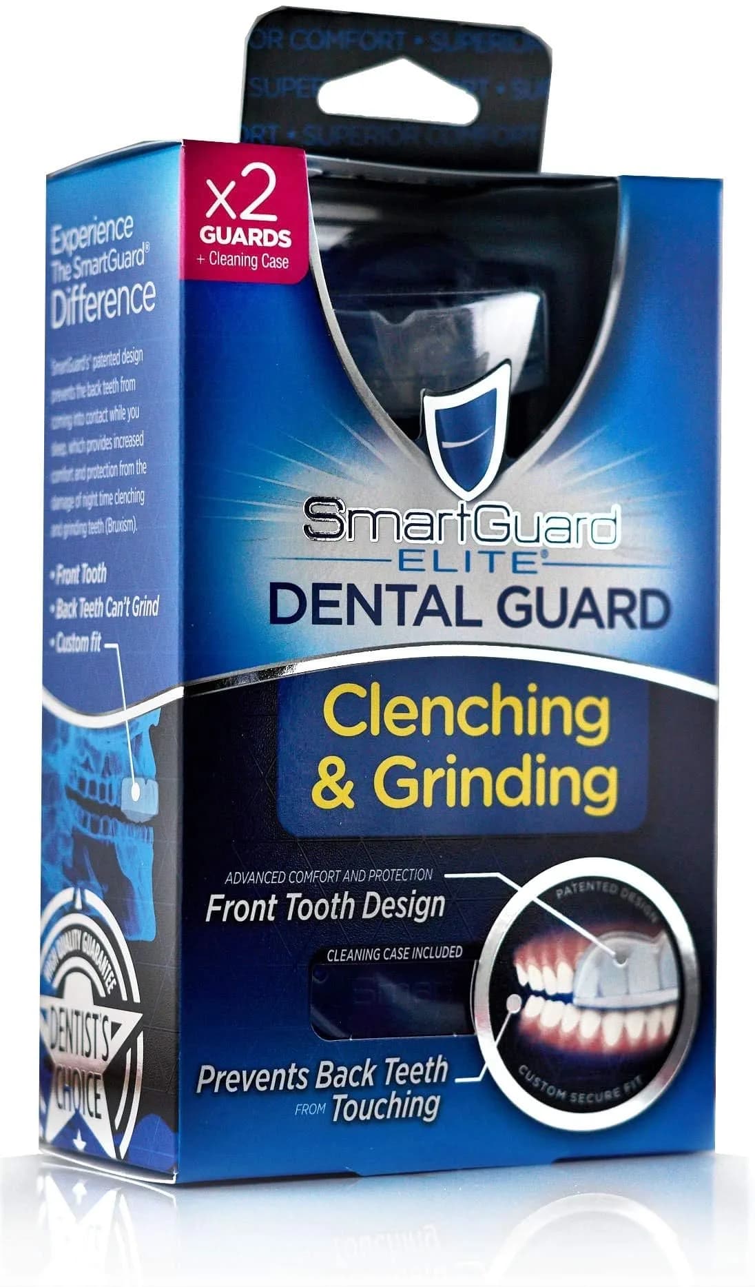SmartGuard Dental Guard Elite 2 Guards | Anti Teeth Grinding Night Protector for Clenching — Black