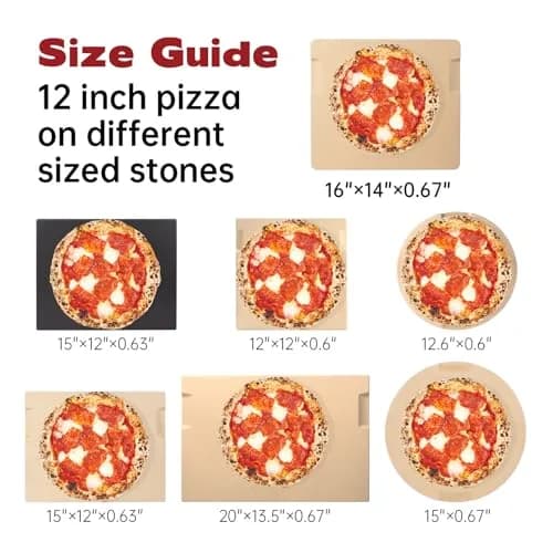 ROCKSHEAT Large Pizza Stone 16"x14" Rectangular | Oven & Grill Ready, 1400℉ Resistance thumbnail 2