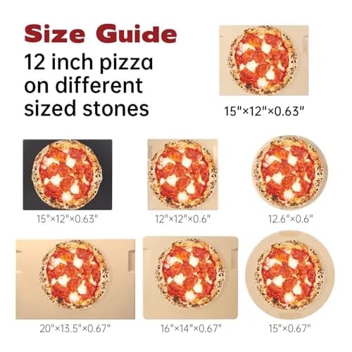 ROCKSHEAT Pizza Stone for Oven & Grill 15x12 Inch | Heavy Duty Cordierite Baking Stone with Handles thumbnail 8