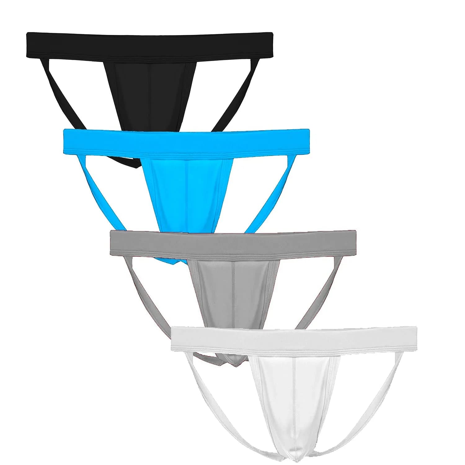 Summer Code Men's Athletic Supporter Performance Jockstrap 4 Pack | Snug Fit for Active Men — Mix