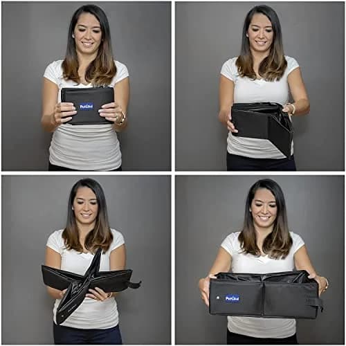 PetLike Travel Cat Litter Box Medium Light Grey | Leak-Proof Portable Collapsible Tray Carrier (40cm x 30cm x 13cm) thumbnail 3