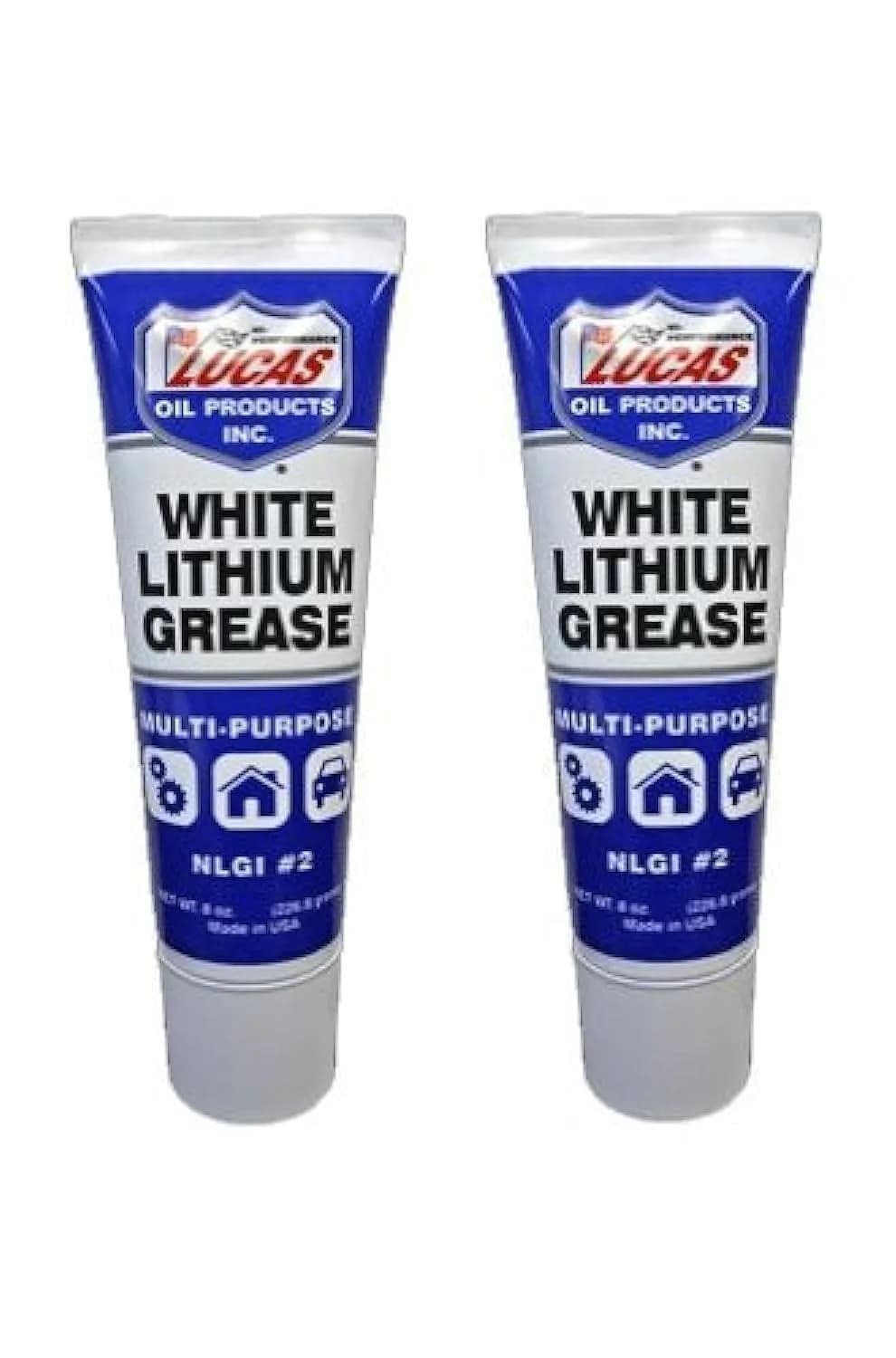 Lucas Oil White Lithium Grease 2 Pack 16 Fl Oz (473ml) | NLGI-2 Performance for Household & Automotive Applications — 8 Ounce
