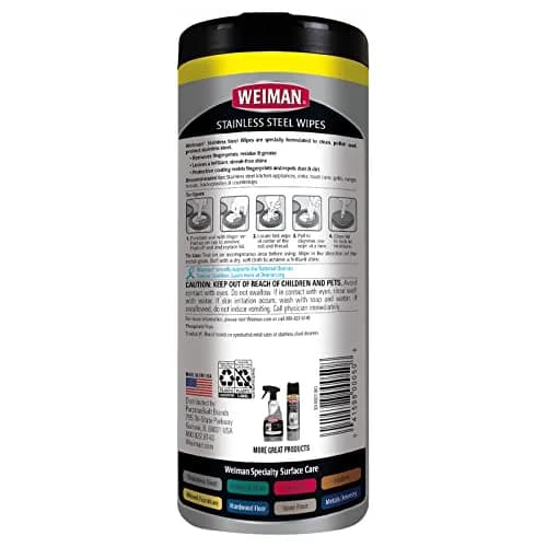 Weiman Stainless Steel Cleaner Wipes (120 Count) | pH Neutral Formula for Appliances thumbnail 2