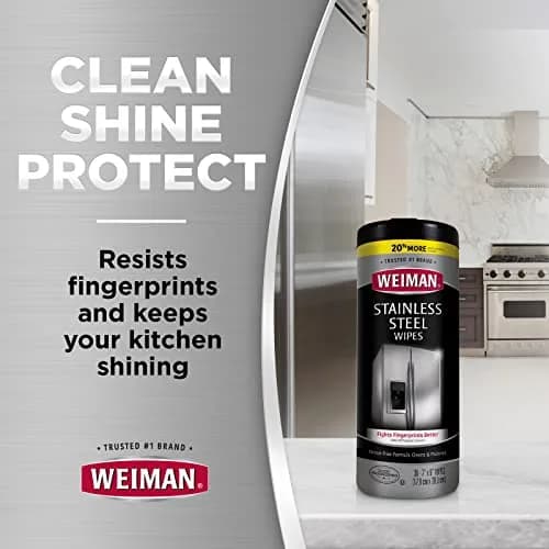 Weiman Stainless Steel Cleaner Wipes (120 Count) | pH Neutral Formula for Appliances thumbnail 3