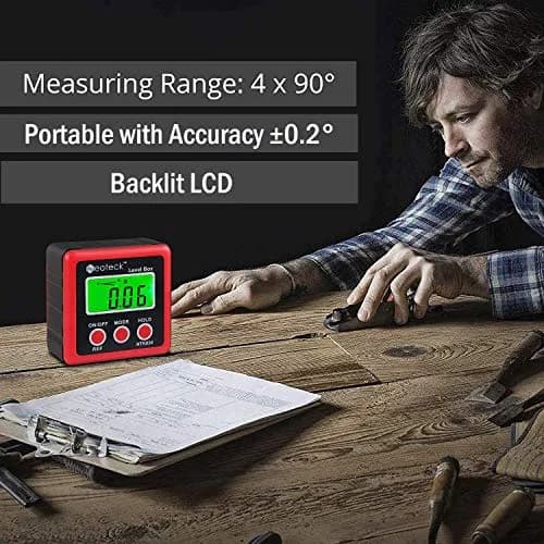 Neoteck Digital Angle Finder with Magnetic Base, LCD Backlight Inclinometer | Precise ±0.2° Readings, IP54 Waterproof thumbnail 5