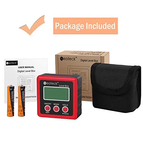 Neoteck Digital Angle Finder with Magnetic Base, LCD Backlight Inclinometer | Precise ±0.2° Readings, IP54 Waterproof thumbnail 7
