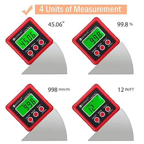 Neoteck Digital Angle Finder with Magnetic Base, LCD Backlight Inclinometer | Precise ±0.2° Readings, IP54 Waterproof thumbnail 2