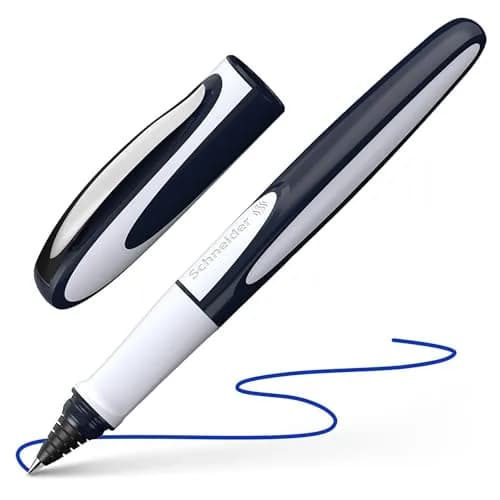 Schneider Ray Cartridge Rollerball Pen M (Medium), Refillable, Dark Blue/Light Gray Barrel, Royal Blue Erasable Ink Cartridge, Pack of 1 Pen | Smooth Ink Flow thumbnail 1