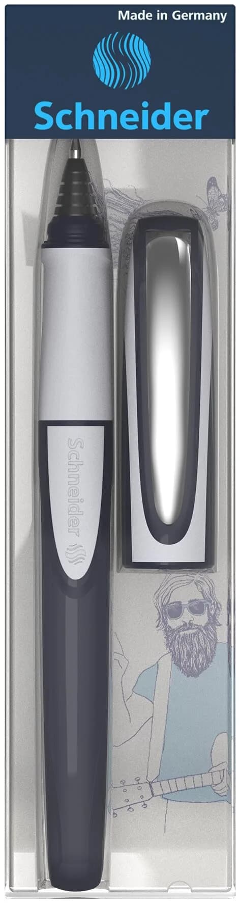 Schneider Ray Cartridge Rollerball Pen M (Medium), Refillable, Dark Blue/Light Gray Barrel, Royal Blue Erasable Ink Cartridge, Pack of 1 Pen | Smooth Ink Flow - view 7