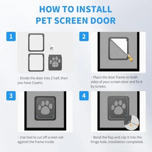 NAMSAN Dog Screen Door with Magnetic Flap & Lockable Panel, 12x14 Inch Inner Size | Secure Pet Access for Screen Doors thumbnail 5