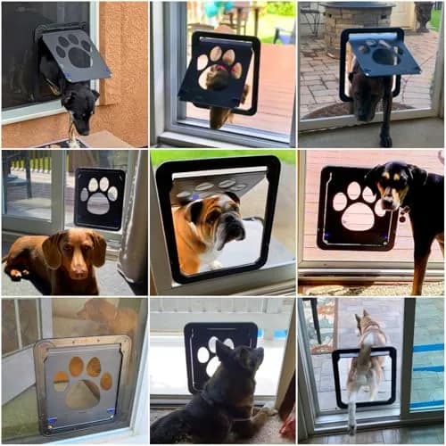 NAMSAN Dog Screen Door with Magnetic Flap & Lockable Panel, 12x14 Inch Inner Size | Secure Pet Access for Screen Doors thumbnail 2