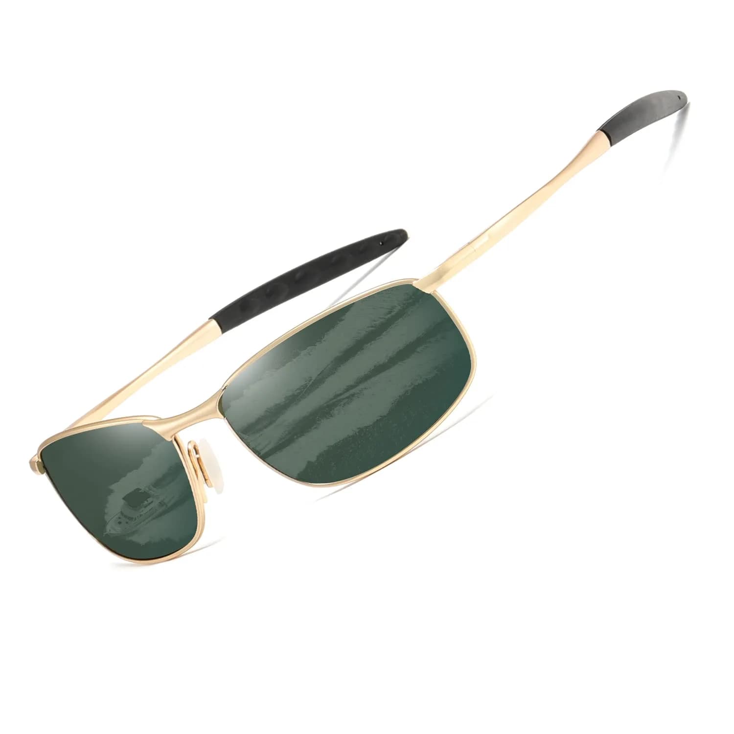 AEVOGUE Rectangular Polarized Sunglasses AE0395 | UV400 Protection, Metal Frame, 59mm Lens Width — Gold&g15