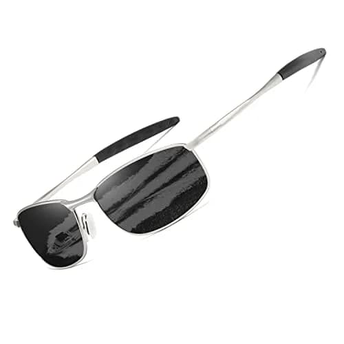 AEVOGUE Rectangular Polarized Sunglasses AE0395 | UV400 Protection, Metal Frame, 59mm Lens Width thumbnail 1
