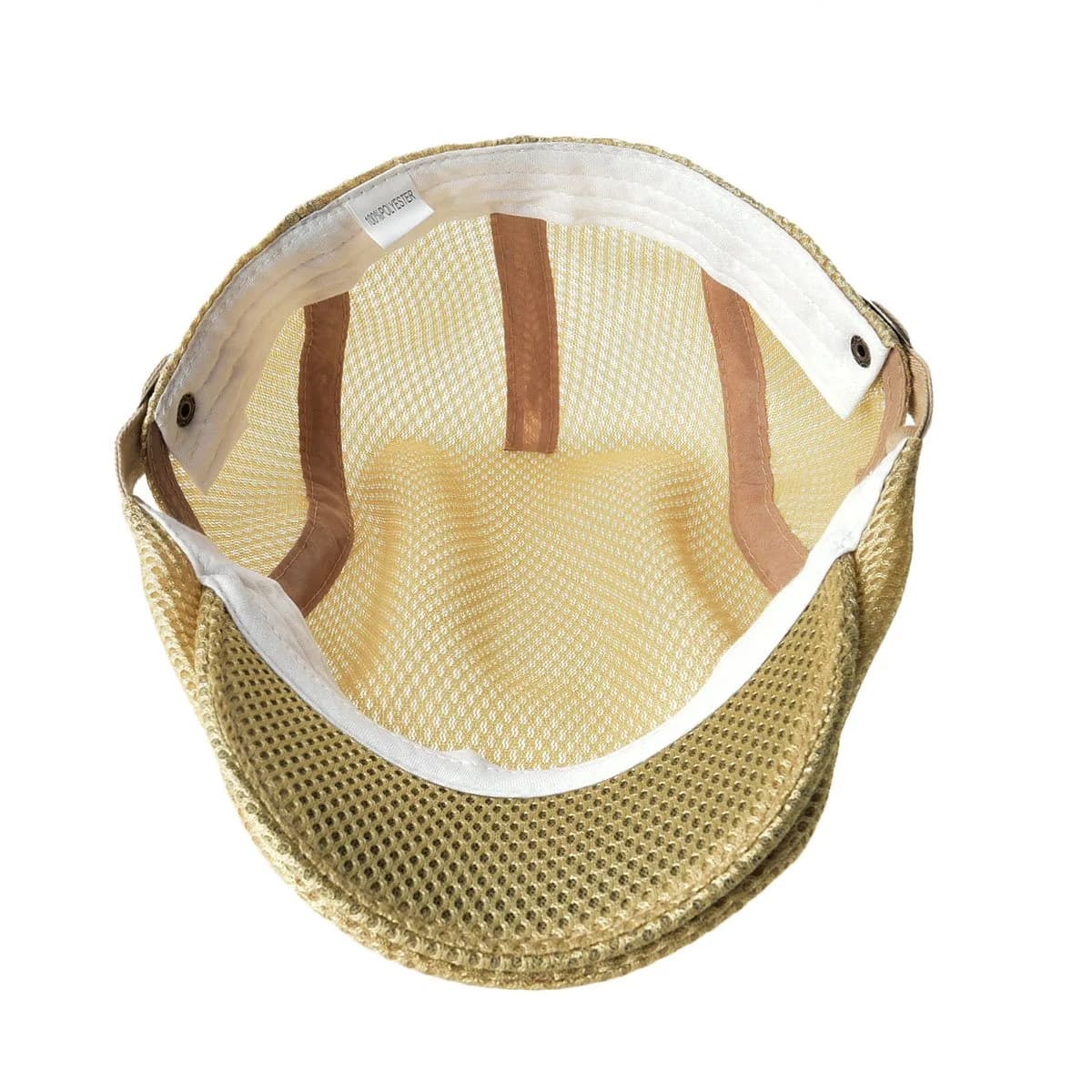 VOBOOM Men's Breathable Mesh Summer Hat Adjustable Newsboy Beret Ivy Cabbie Flat Cap Khaki - view 5