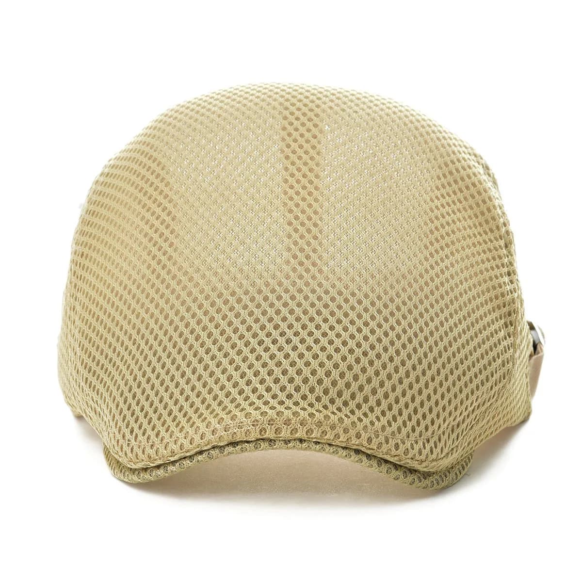 VOBOOM Men's Breathable Mesh Summer Hat Adjustable Newsboy Beret Ivy Cabbie Flat Cap Khaki - view 3