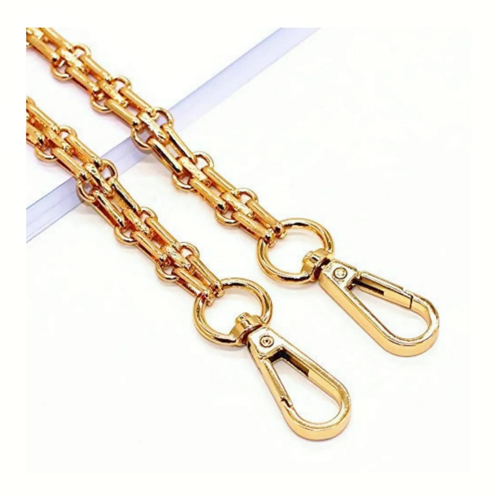 LONG TAO 47" DIY Iron Chain Strap Handbag Chains Accessories Purse Straps | Gold Chain Handle for Bags