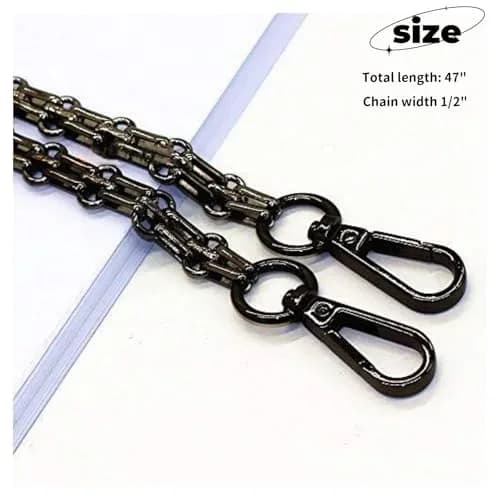 LONG TAO 47" DIY Iron Chain Strap Handbag Chains Accessories Purse Straps | Classic Metal Chain Handle for DIY Bags thumbnail 2
