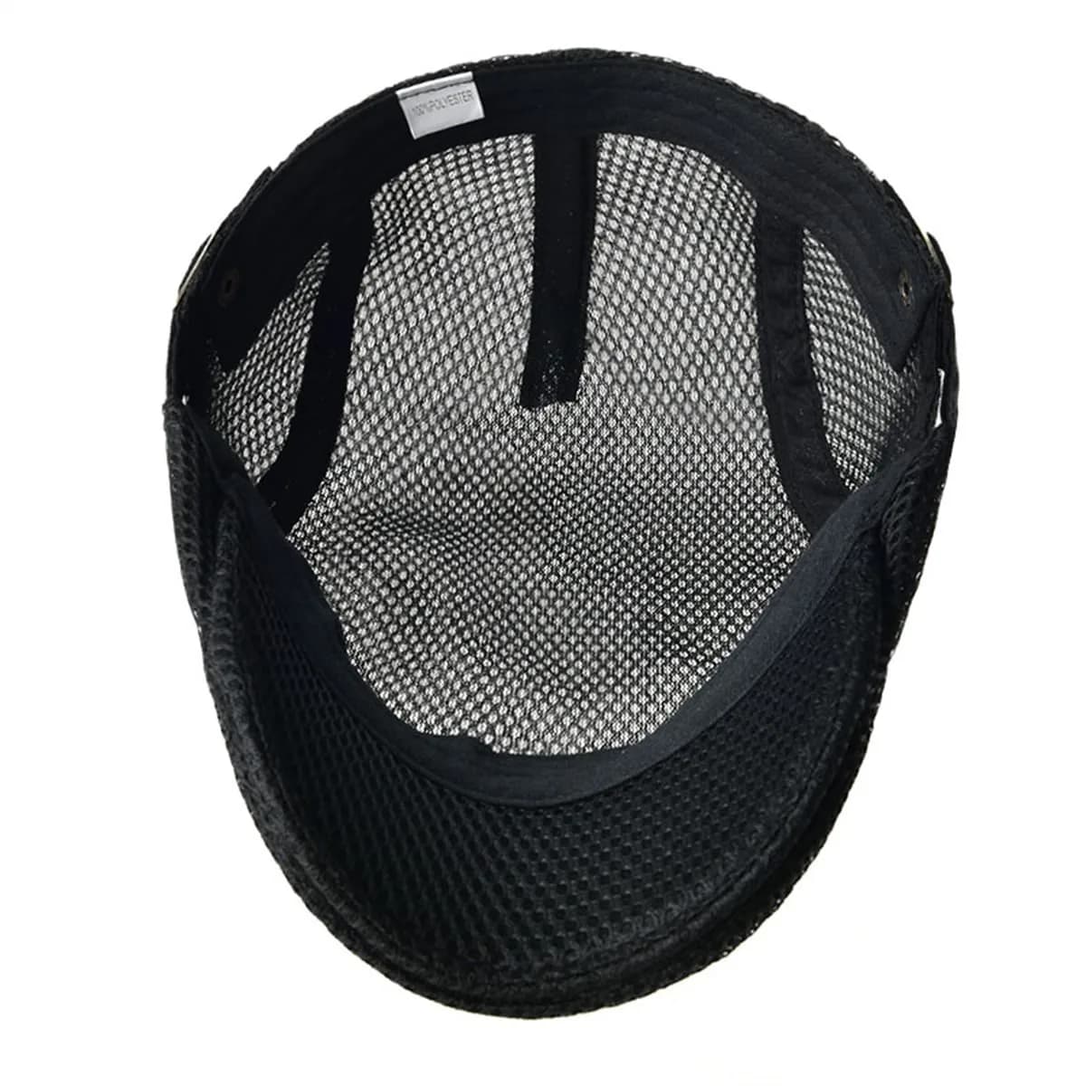 VOBOOM Men Breathable Mesh Summer Hat Adjustable Newsboy Beret Ivy Cabbie Flat Cap (Black) - view 7
