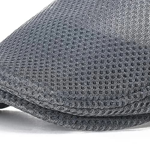 VOBOOM Men's Breathable Mesh Summer Hat Adjustable Newsboy Beret Ivy Cabbie Flat Cap (Grey) | Lightweight & Breathable thumbnail 5