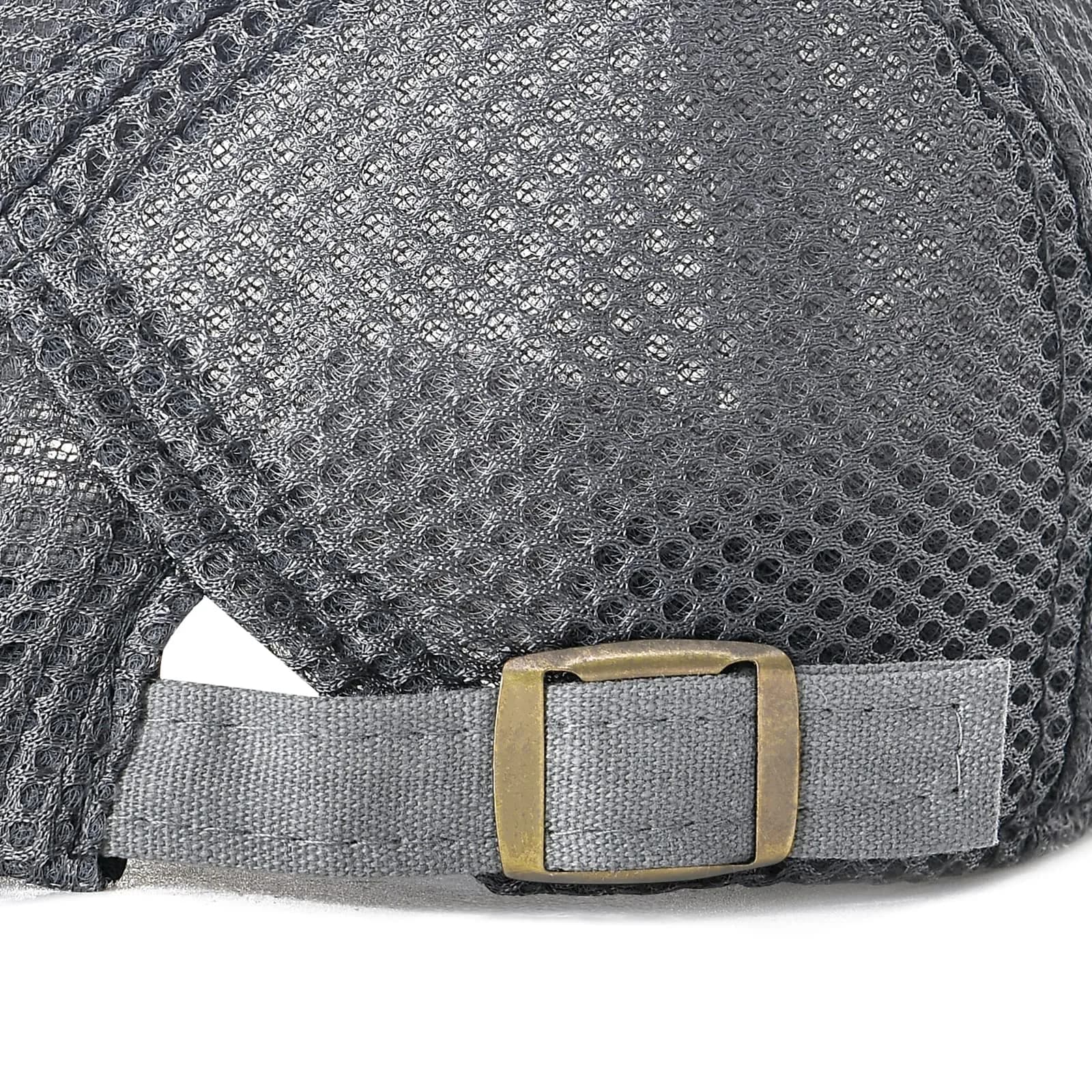 VOBOOM Men's Breathable Mesh Summer Hat - Grey, Adjustable Size 57-60cm (22.4-23.6") - view 6
