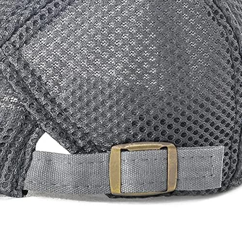 VOBOOM Men's Breathable Mesh Summer Hat Adjustable Newsboy Beret Ivy Cabbie Flat Cap (Grey) | Lightweight & Breathable thumbnail 6