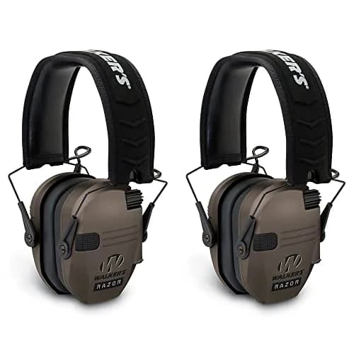 Walker's Razor Slim Shooter Electronic Hearing Protection Earmuffs 2-Pack | Noise Reduction 23dB, HD Speakers, Foldable Headband thumbnail 1