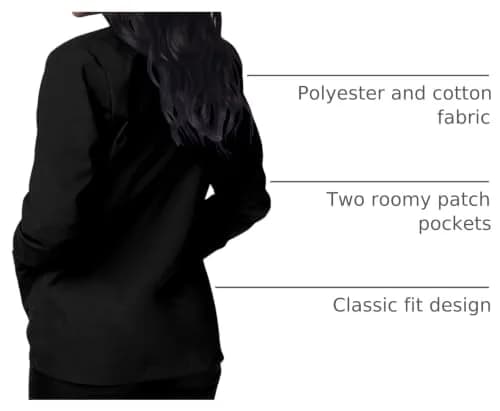 Sivvan Scrubs for Women - Front Snap Warm Up Jacket - S8306 - Black | Classic Fit, 29" Back Length, 2 Pockets thumbnail 4