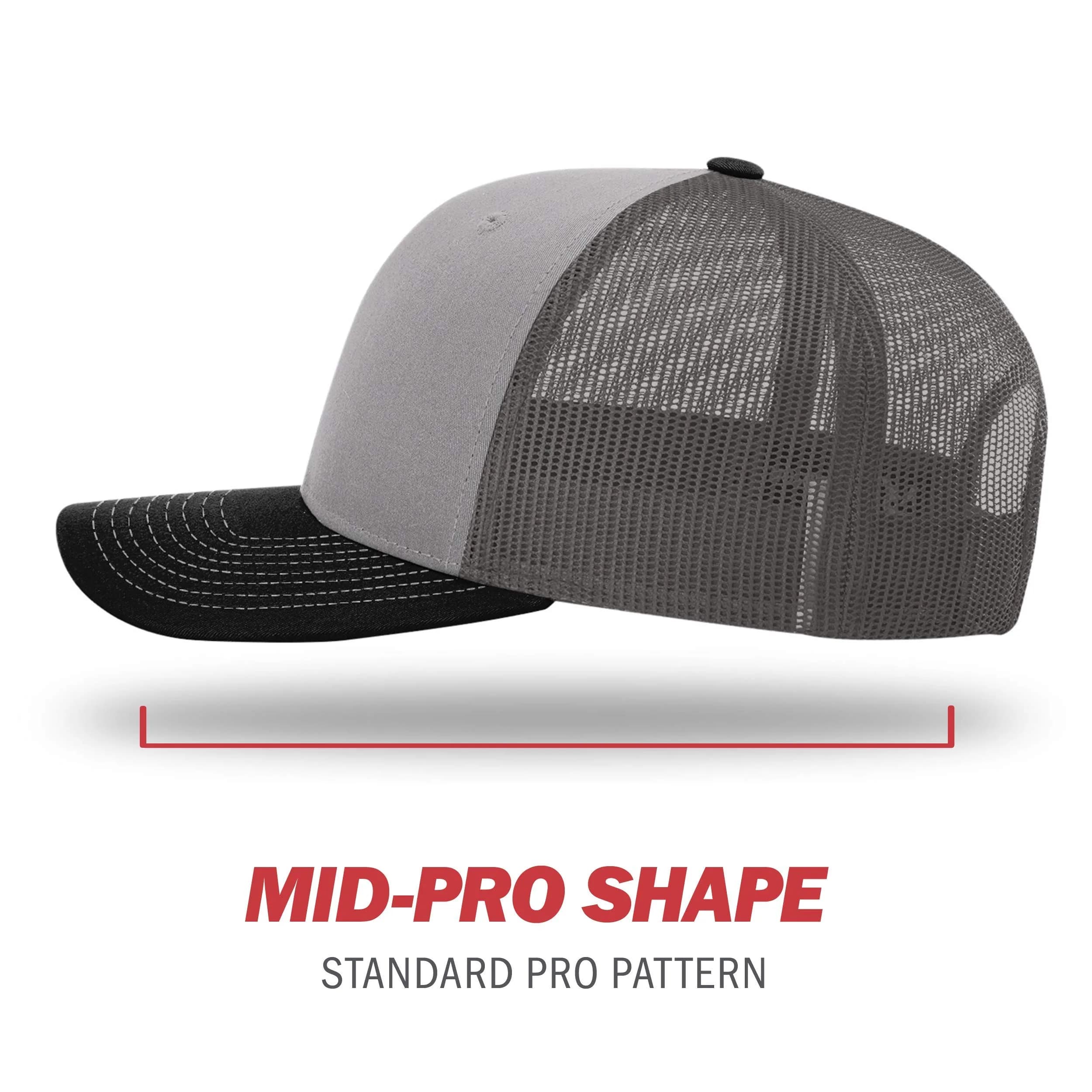 Richardson Unisex 112 Trucker Cap - Grey/Charcoal/Black, One Size thumbnail 3