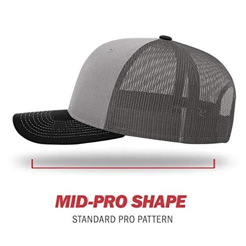 Richardson Unisex 112 Trucker Cap - Grey/Charcoal/Black, One Size - view 3