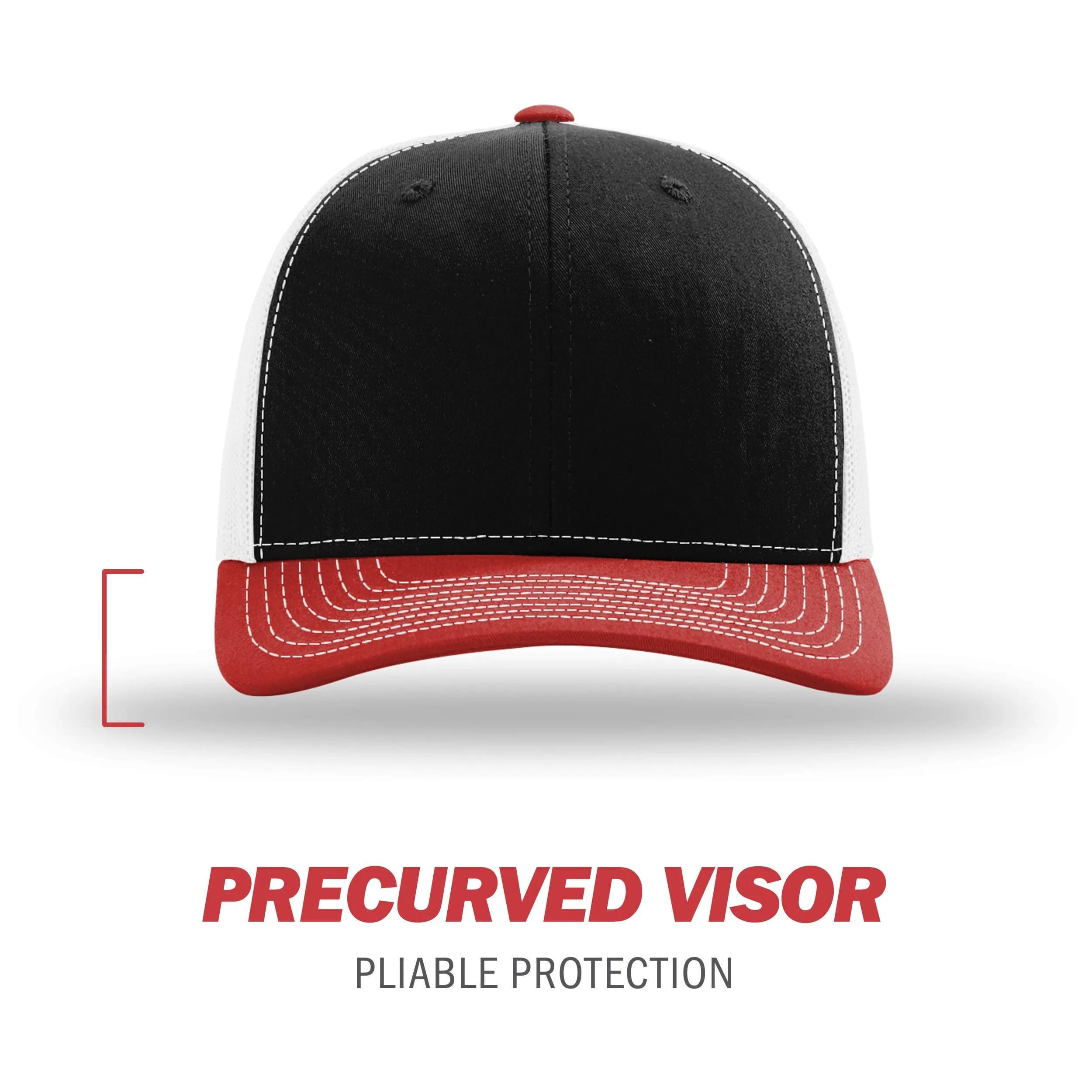 Richardson Unisex 112 Trucker Cap - Tri Black/White/Red, One Size thumbnail 2