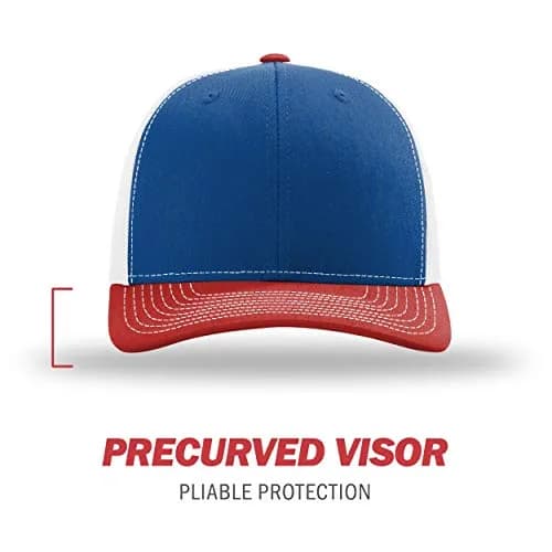 Richardson 112 Trucker Cap - Royal/White/Red, One Size - Adjustable Snapback Hat - view 2