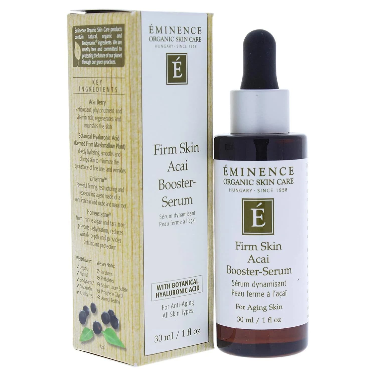 Eminence Firm Skin Acai Booster Serum 30ml (1 Fl Oz) | Antioxidant Protection for Plump Skin — White
