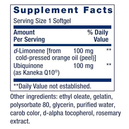 Life Extension CoQ10 (Ubiquinone) with d-Limonene Softgels 100 MG (60 Count) | Supports Heart Health & Fights Fatigue thumbnail 2
