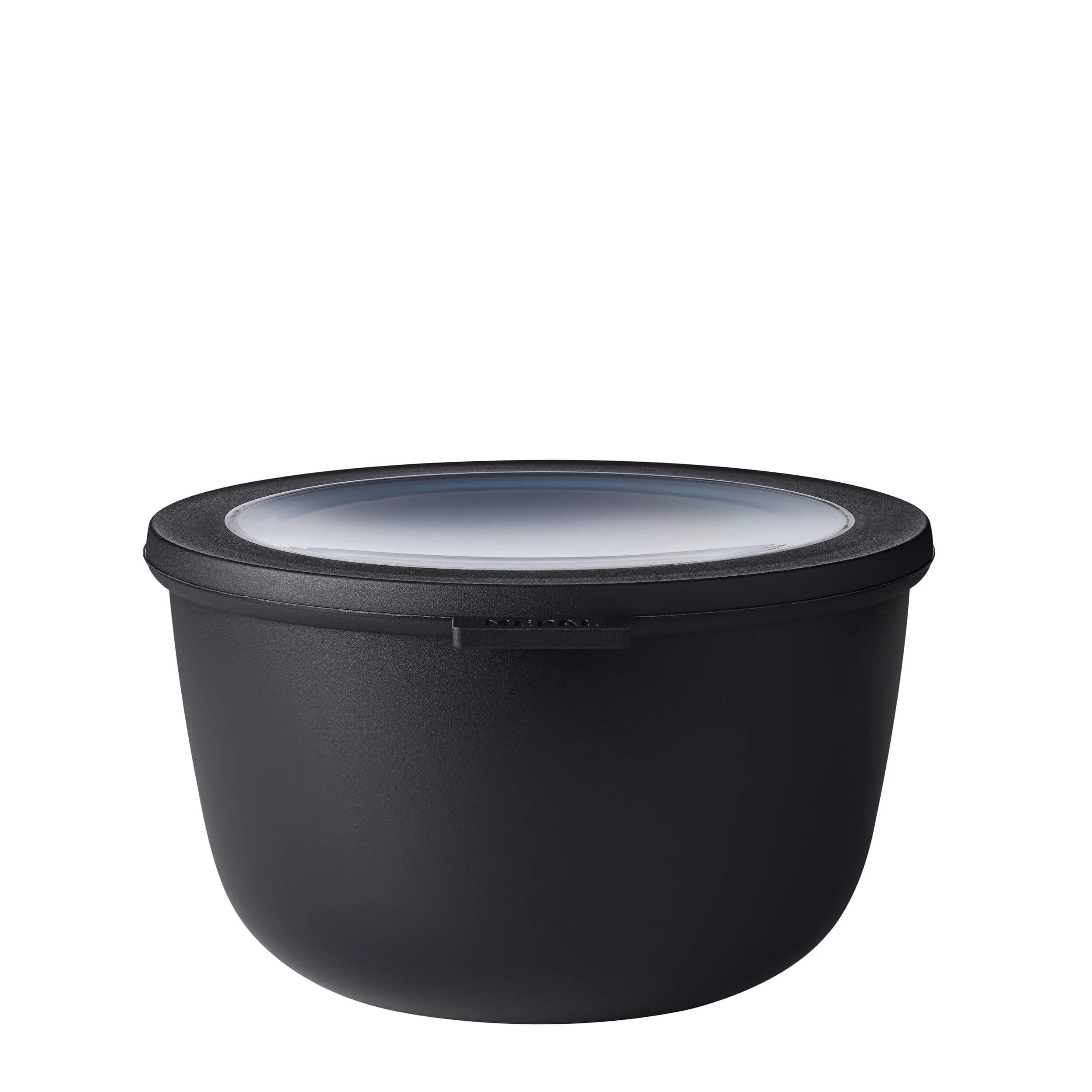 MEPAL Cirqula Food Storage Bowl 2.1 Quart | Leakproof, Microwave & Dishwasher Safe, Black