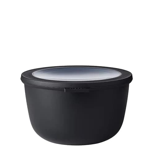 MEPAL Cirqula Food Storage Bowl 2.1 Quart | Leakproof, Microwave & Dishwasher Safe, Black thumbnail 1