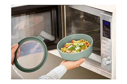 MEPAL Cirqula Food Storage Bowl 2.1 Quart | Leakproof, Microwave & Dishwasher Safe, Black thumbnail 5