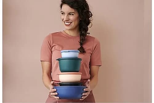 MEPAL Cirqula Food Storage Bowl 2.1 Quart | Leakproof, Microwave & Dishwasher Safe, Black thumbnail 2